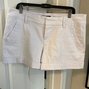 White cuffed shorts